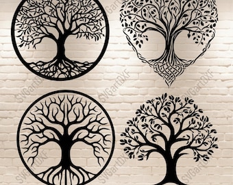 Tree of life Svg, Hear Tree Cut files for Cricut, T-shirt Design, Silhouette Tree, Dxf files for CNC Laser, Digital Download