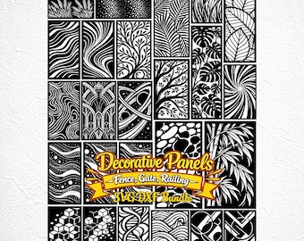 Dekorative Panel SVG DXF-Dateien | Zaun Tor Geländer Designs | Laser geschnittene CNC-Plasmadateien