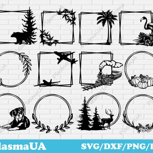 Frames Svg Cut Files for Craft, Wedding Dxf Files for Laser cut, Decorative Elements Svg for Cricut & Silhouette, DIY Home Decor