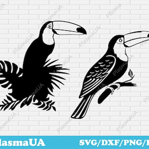 Vecteur d’oiseau Toucan, toucan svg, fichiers de coupe d’oiseau, oiseau pour cricut, oiseau pour découpe laser, vecteur cnc, fichiers cnc pour bois, vecteur laser, svg dxf
