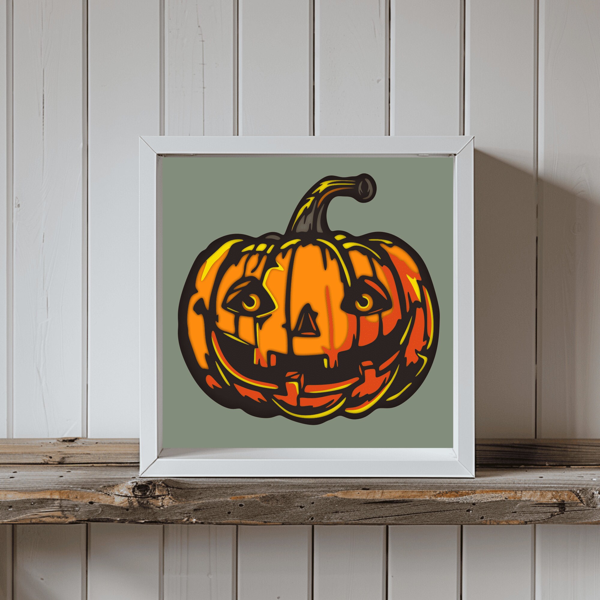 3D Layered Halloween Pumpkin Shadow Box DIY, Multilayer Svg for Cricut ...