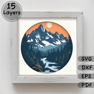 Nature Scene 3D Layered SVG for Cricut, Glowforge, Silhouette, DIY Shadow Box, Papercut Template, Multilayer Design