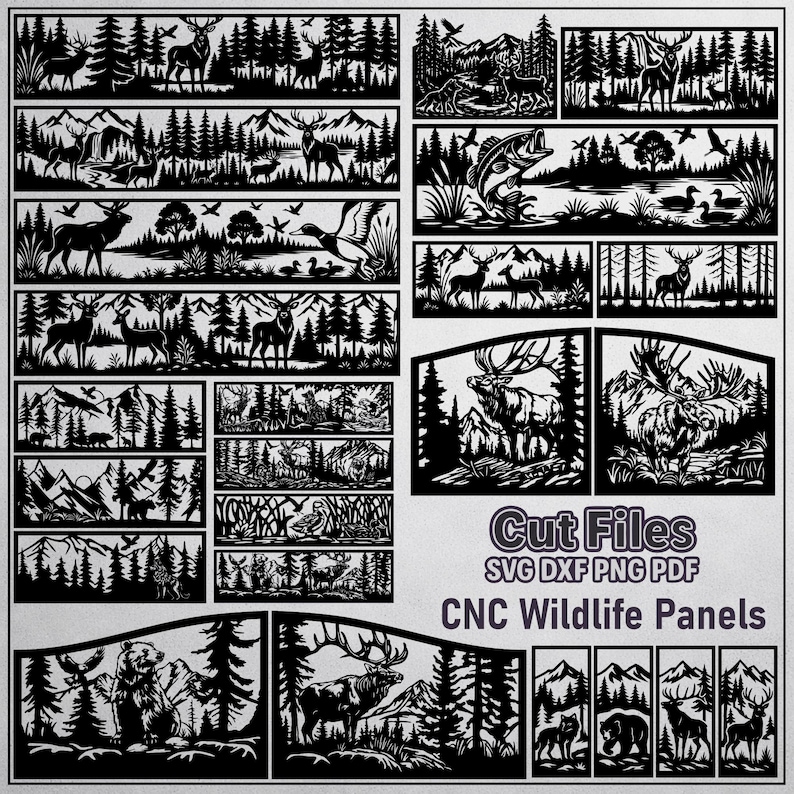 Wildlife CNC Panels SVG DXF Bundle, Laser Cut Files, Plasma Metal Wall ...