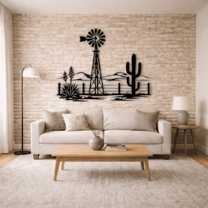 Desert cactus farm silhouette SVG DXF design