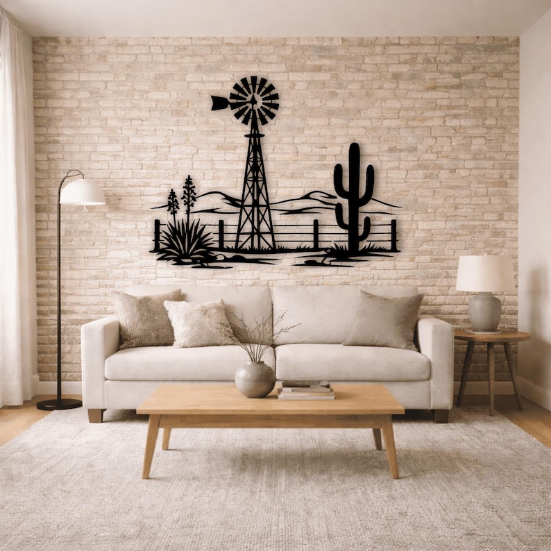 Desert cactus farm silhouette SVG DXF design