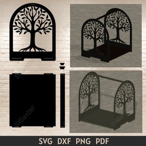 Archivos dxf de estante de leña para corte láser, estante de leña cortado por plasma, estante de leña portátil, dxf de leña plegable, archivos de corte Cnc