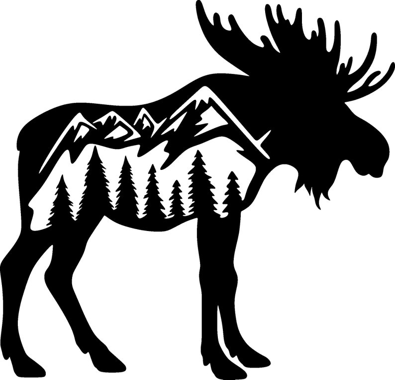 Download Christmas moose moose clip art animal clipart winter | Etsy
