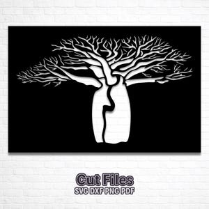 Baobab Panel Svg Dxf – Tree Wall Art Design for CNC, Laser Cutting, Plasma Cut, Cricut & Metal Decor Projects
