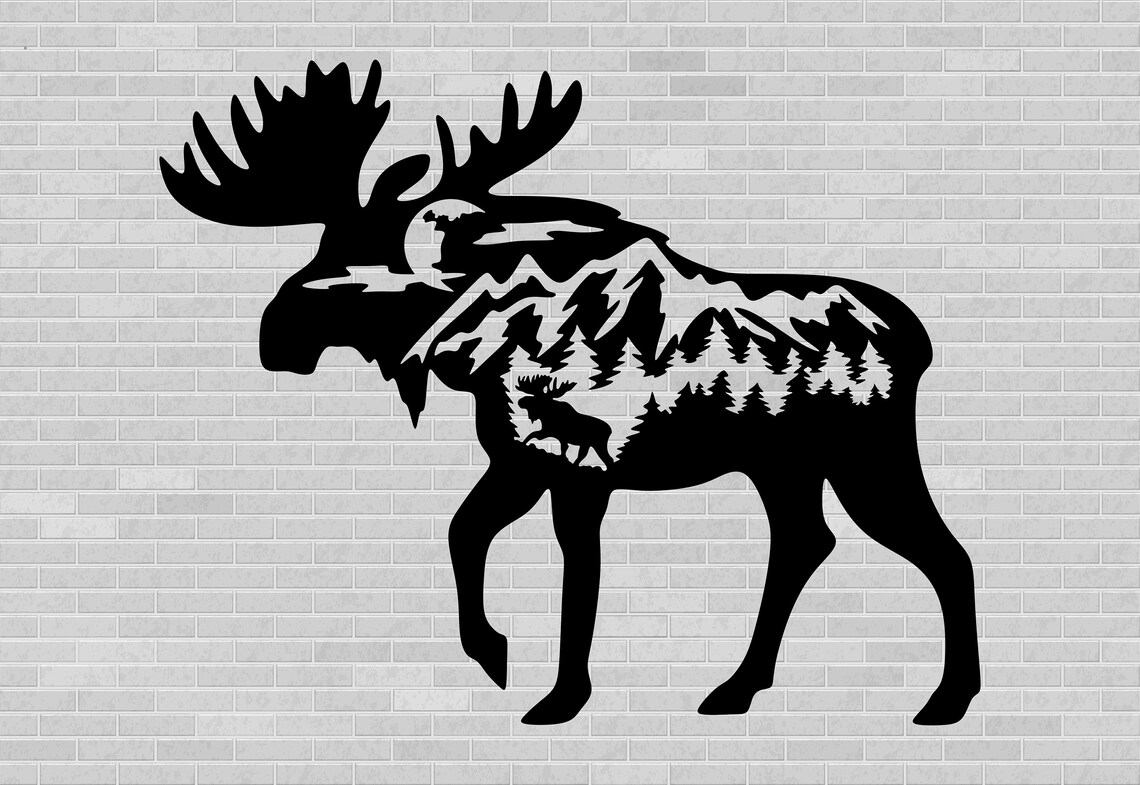 Moose Cut File Moose Silhouette Dxf Cut File Laser Svg | Etsy