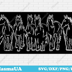Pferde Panel dxf download, Pferde dxf, Wand Panel dxf, Laserschneiden dxf, Dateien für das Plasmaschneiden, Dateien für cnc-Router, Pferdeszene dxf