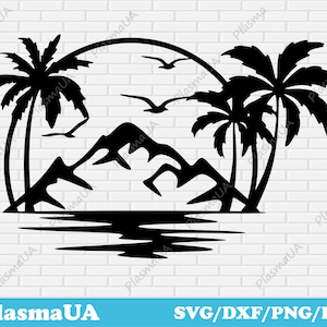 Svg coucher de soleil, conception de t-shirt coucher de soleil, png pour sublimation, svg d'été, svg palmier, svg cricut, dxf pour laser, svg soleil, svg d'été