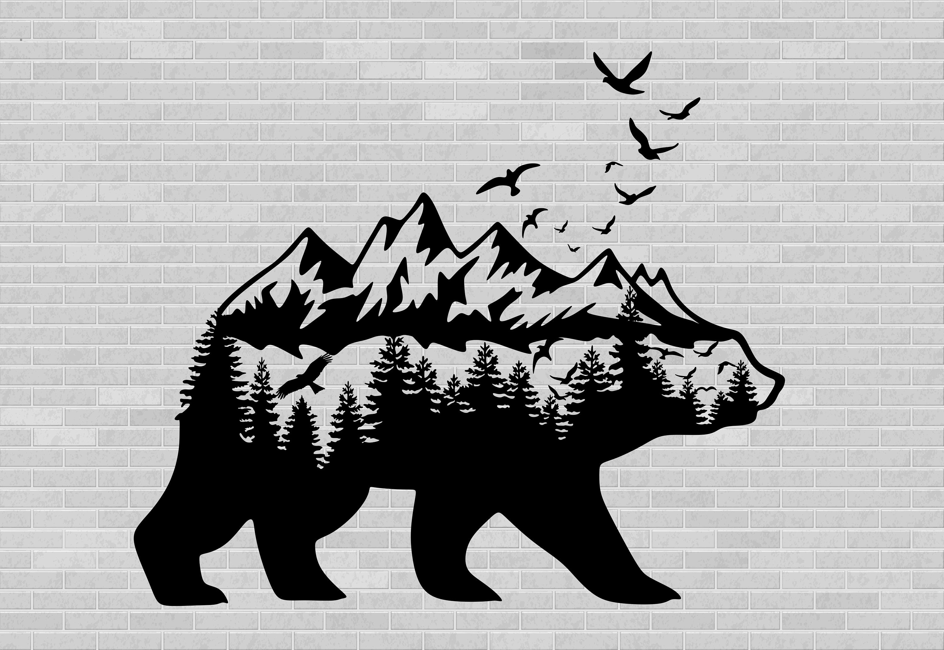 Free Free 248 Silhouette Bear Mountain Svg SVG PNG EPS DXF File