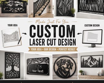 Individueller Laserschnitt-Designservice, personalisierte SVG- und DXF-Dateien für CNC-Plasma, Cricut und Glowforge