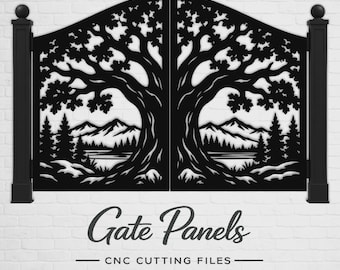 Tree of Life Gate SVG DXF – Driveway CNC Laser Cut Panel