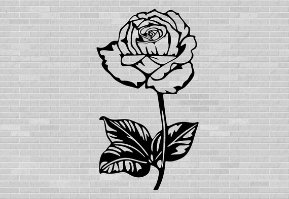 Download Rose Svg Rose Clipart Flower Svg Rose Silhouette Rose Etsy