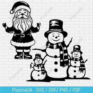 Santa Claus Svg, Snowman Family Svg, cute Christmas, vinyl svg design, Cricut cut files, png for sublimation, vector Christmas