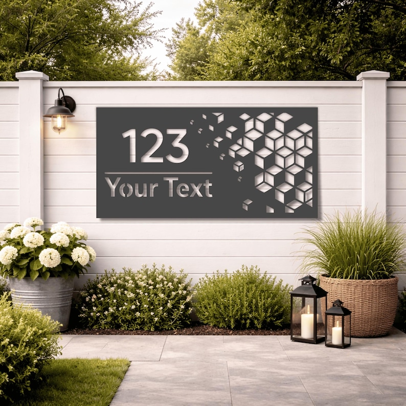 Address Sign SVG DXF Bundle, House Number Signs for CNC Plasma Laser ...