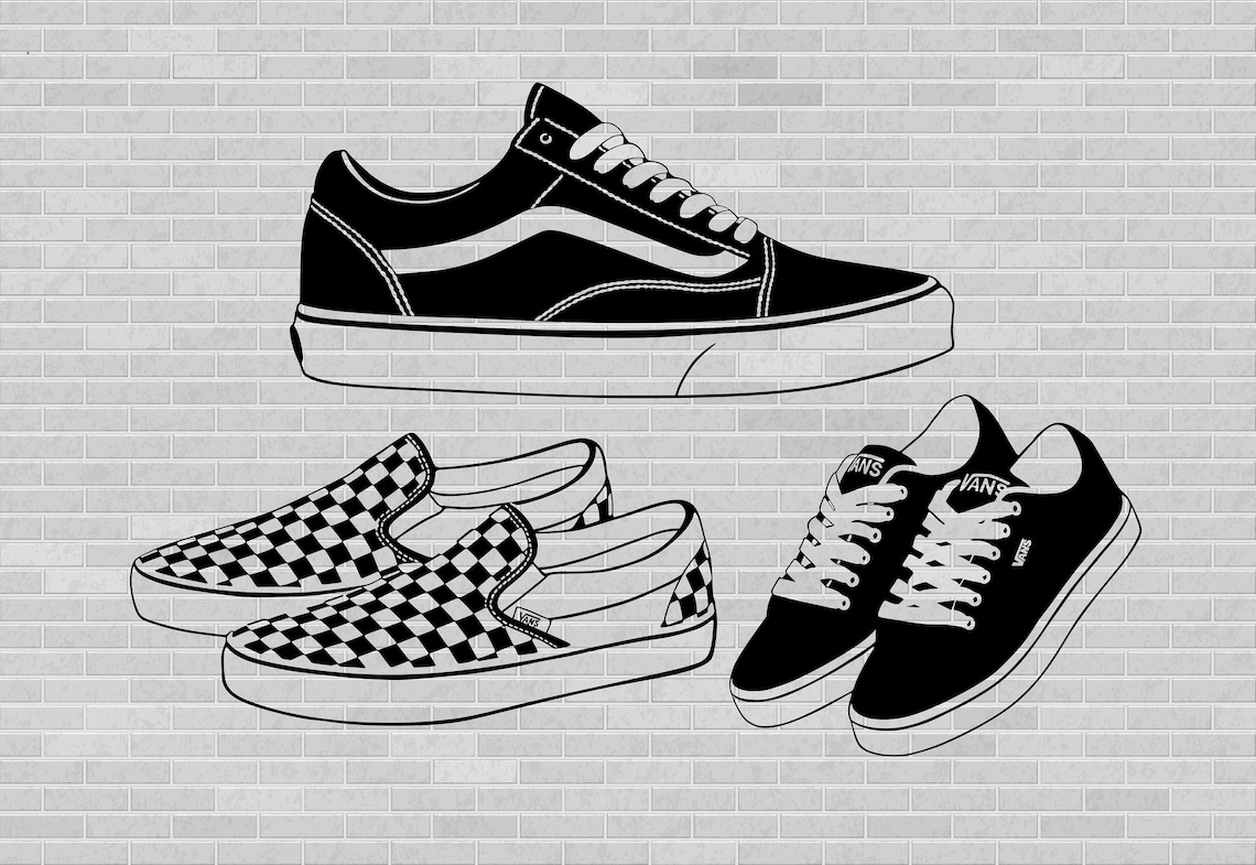 Shoes svg dxf Vans svg file for cricut dxf files svg file Etsy