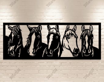 Horse Head Panel DXF SVG – Western Horse Wall Art Cutting files for CNC Laser Plasma, and Cricut project