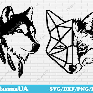 Animaux svg fichiers de coupe, vinyle svg, loup svg, fox svg, fichiers de coupe pour cricut, fichiers laser cnc, fichiers dxf d’art animaliers, conceptions de t-shirt svg