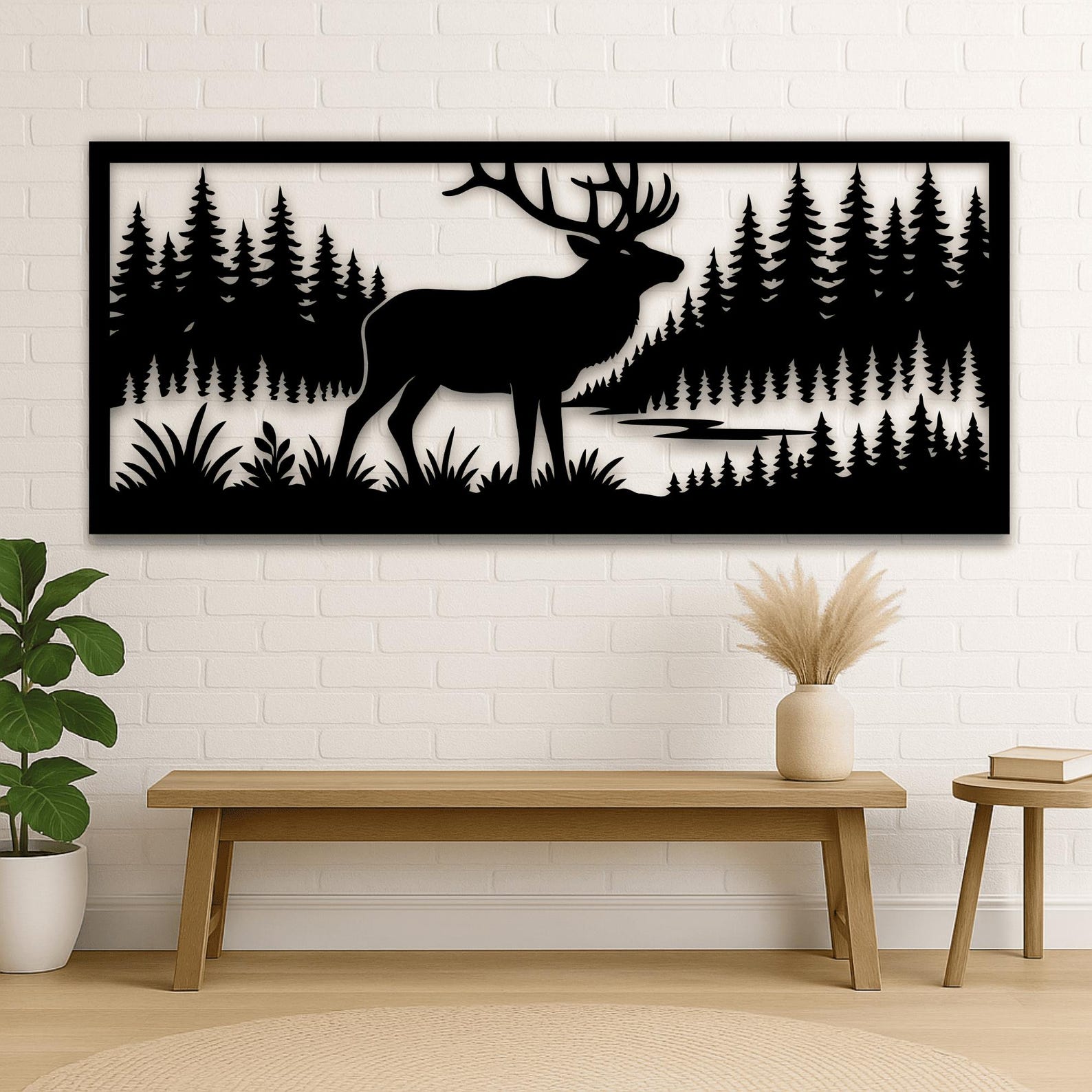 Elk Railing Scene Wildlife Forest Scene Panels Svg Dxf – Railings Deer, Elk, Fish, Ducks ...