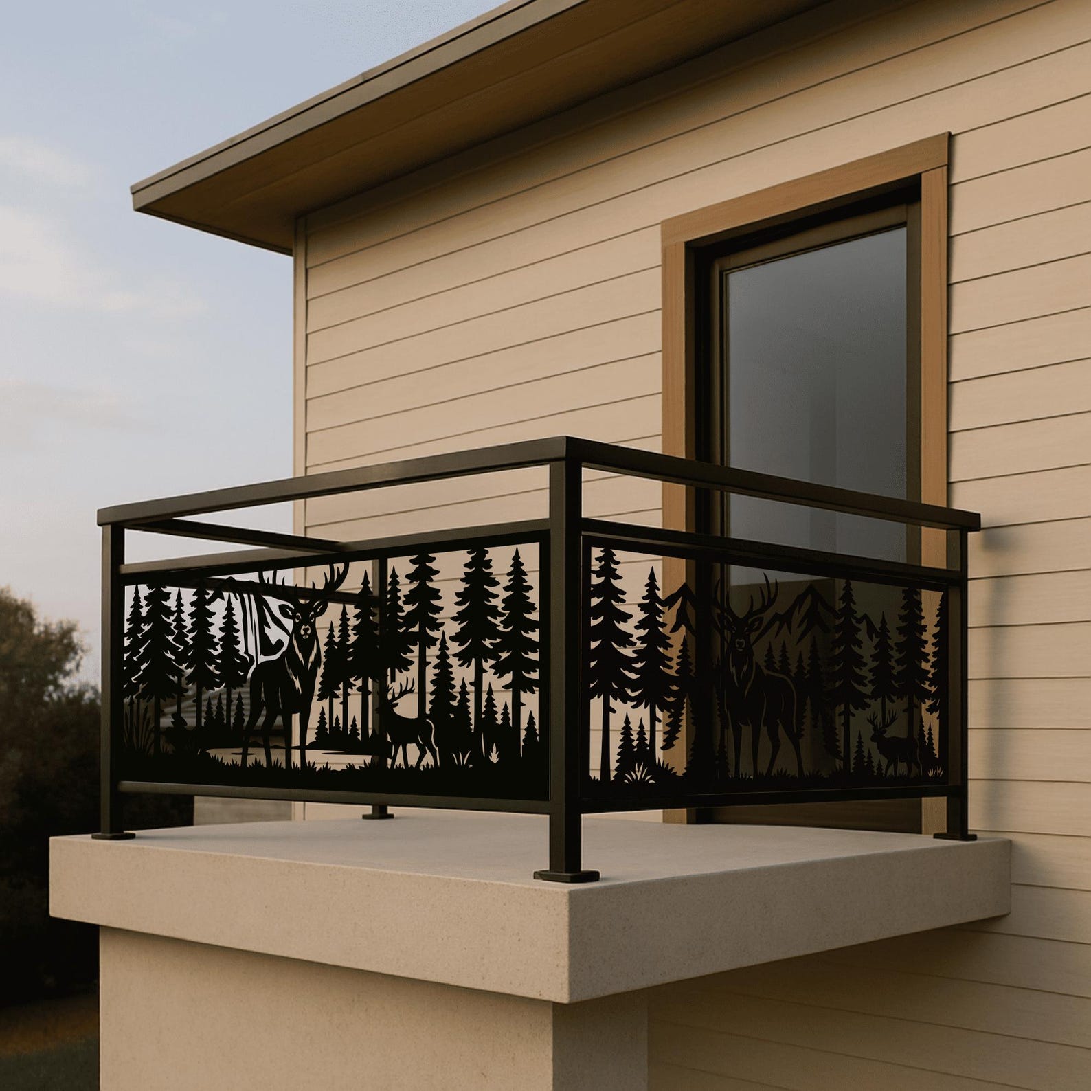 Elk Railing Scene Wildlife Forest Scene Panels Svg Dxf – Railings Deer, Elk, Fish, Ducks ...