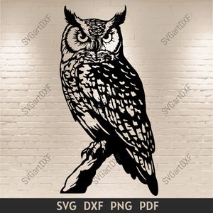Eule SVG, Vogel Clipart für Laserschneiden, CNC Plasmen, Sublimationsdesign, Silhouette Eule, digitaler Download