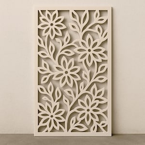 Decorative floral gate panel laser cut design