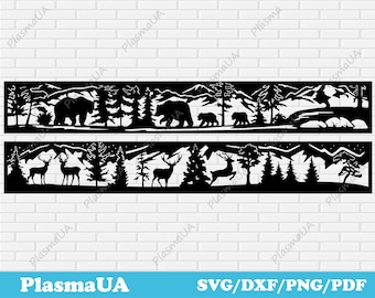 Dierenscènes dxf-snijbestanden voor laser, bestanden voor cnc-machines, dxf-bestanden voor plasmasnijden, natuurtaferelen voor laser, dxf-panelen