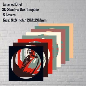 Bird 3D Multilayer Laser Cut Files, 3D Shadow Box Template, Layered Svg files for Cricut, Silhouette Studio, Glowforge cutting files, home decor Diy, wood art