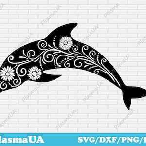 Dolfijn SVG gesneden bestand, dolfijn clipart, t-shirt ontwerp, vinyl stencil, kunst stencil, DXF stencil voor hout, vector sjabloon, DXF plasma gesneden
