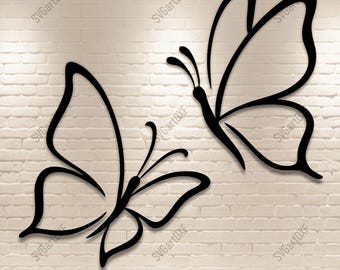Elegant Butterfly SVG DXF – Minimalist Line Art Cut Files for Cricut, Silhouette, Laser, CNC | Sweatshirt design | Printable Wall Decor