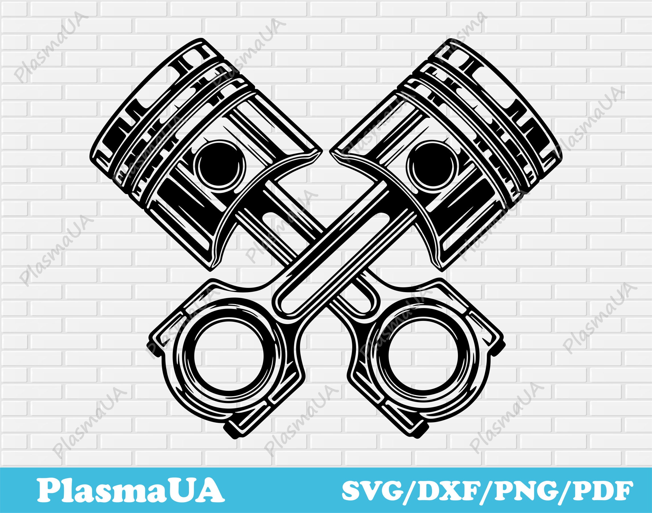 Motor Kolben Vektor Bild, Motor Kolben svg, Dxf Plotterdatei