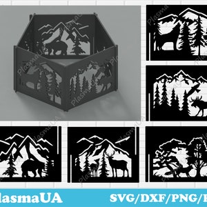 ファイヤーピット DXF ファイル、レーザーカット用ファイヤーピット CNC ファイル、プラズマカット用ファイル、ウォータージェット用 DXF、CNC 切断ファイル