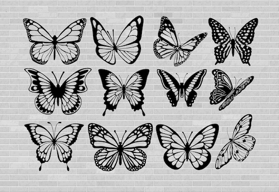 Download Butterflies Clipart Svg File Dxf File Butterflies Svg Dxf Etsy PSD Mockup Templates
