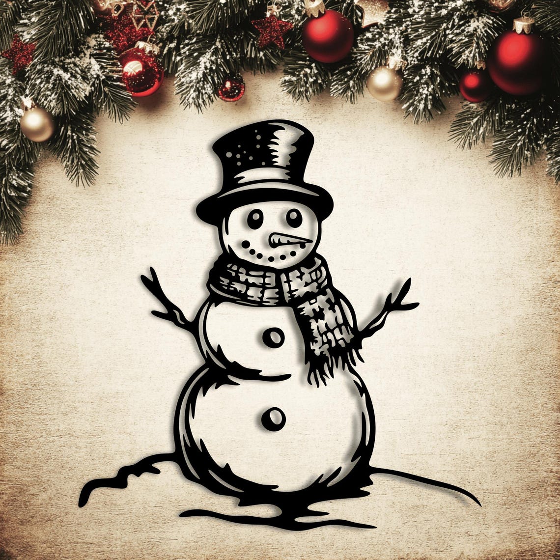 Snowman SVG, Winter Scene Cut Files for Cricut & Silhouette, Christmas ...
