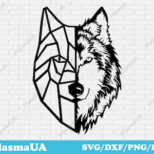 Geometric wolf, geometric animal, cnc vector files, plasma cut, cnc files for wood, abstract svg, abstract art, geometric svg, svg bundle