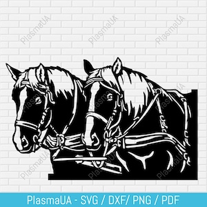 Chevaux scène dxf pour plasma, chevaux pour laser, fichiers cnc pour la découpe de métal, animaux de la ferme svg, svg sticker mural, chevaux coupent des fichiers pour cricut