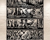 Wildlife DXF Art Panels for Laser Cutting, Plasma CNC Metal Cutting, Gate Art Designs, Home Decor DIY, Download Svg files