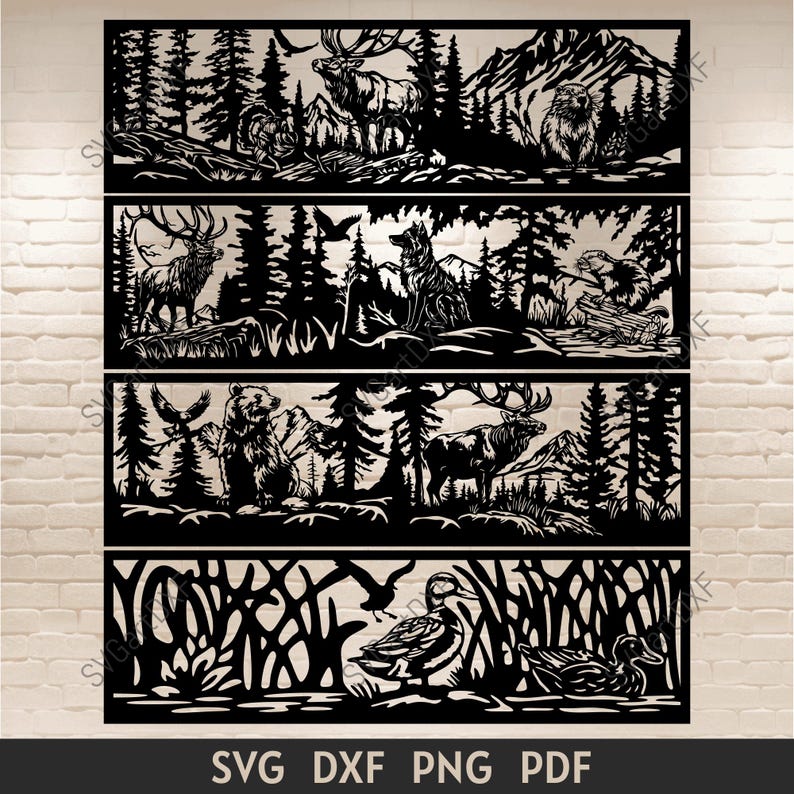Wildlife DXF Art Panels for Laser Cutting, Plasma CNC Metal Cutting
