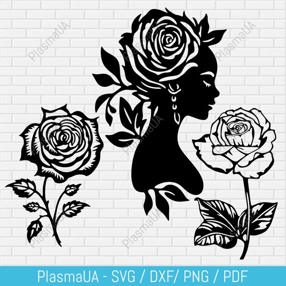 Victorian Flower Language - Rose [SVG, DXF]