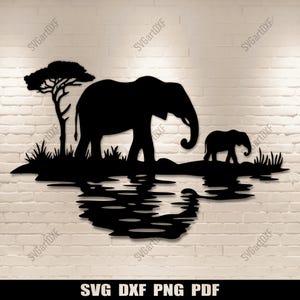 Elefanten-Svg-Datei, Schnittdateien für Cricut und Silhouette-Projekt, Dxf für CNC, Sublimationsdesign, DIY Wandkunst