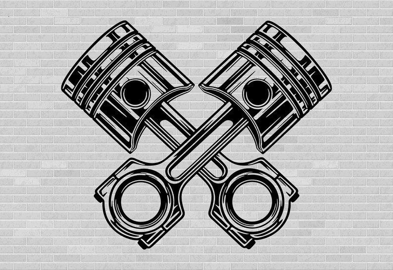 Engine piston vector image engine piston svg dxf cut file Etsy