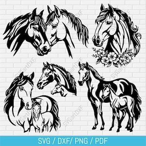 Pferd geschnitten-Dateien - Dxf-Svg-Dateien, Floral Pferd SVG, Dxf für Lasercut, Dxf für Lasercut, SVG für Cricut, SVG für Silhouette