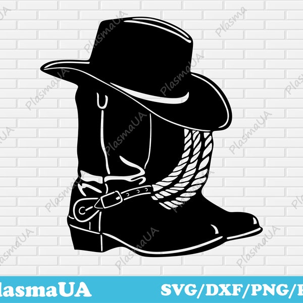 Cowboy clipart, Shirt design, Cowboy vector, Cowboy hat svg, cowboy svg, files for Silhouette, Western Clipart Digital Download, cricut file