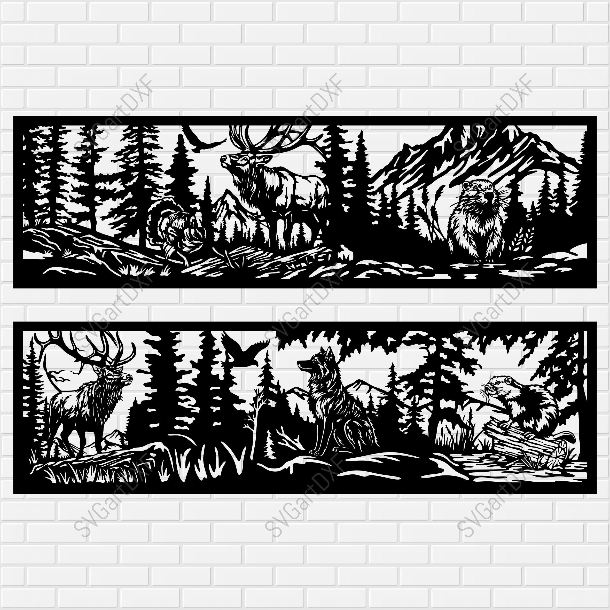 Wildlife DXF Art Panels for Laser Cutting, Plasma CNC Metal Cutting ...