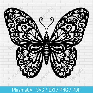 Stencil butterfly dxf, pattern svg for cricut, dxf butterfly design for laser cut, butterfly paper cut, silhouette designs, vector art