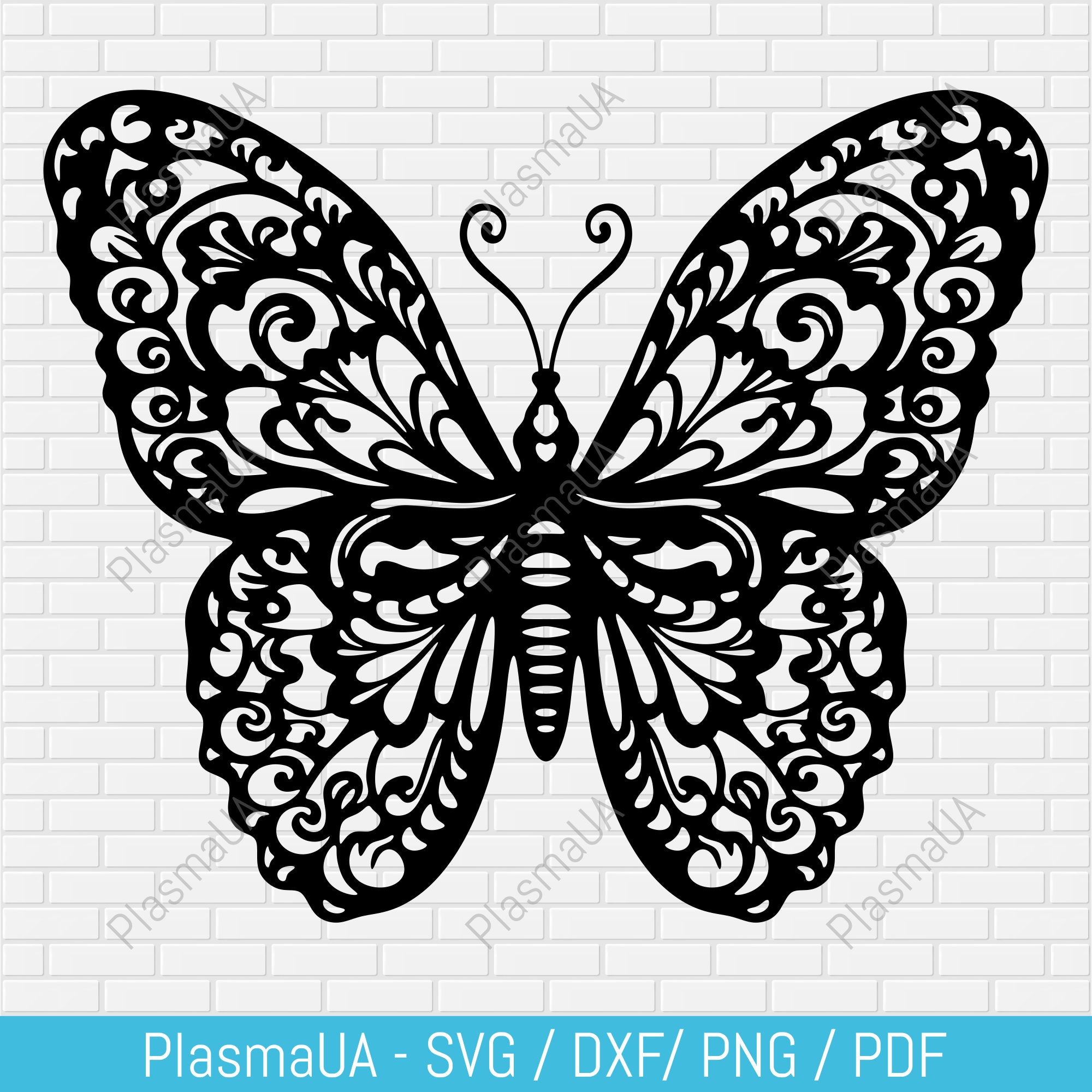 Buttefly Dxf Stencil Butterfly Dxf, Pattern Svg for Cricut, Dxf Butterfly Design for ...