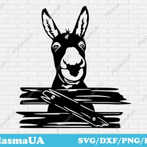 Donkey Dxf Files, Cute Animals Dxf, Cricut Svg, Wood Laser Decor, Svg ...