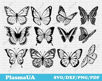 Butterflies clipart, svg files, dxf cut file, butterflies svg, dxf for laser, dxf for cnc, butterfly svg, laser engraving, Digital Download